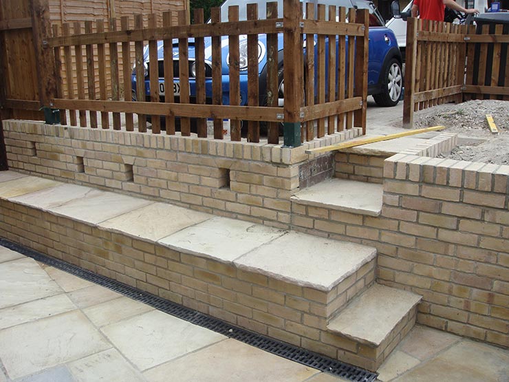 Sandstone Patio Garden Wall Steps Fence And Gate Aft3 Winchester